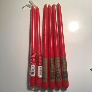 Vintage Sealed Red Taper Candles Christmas 12” Tall Set Of 6 USA Made